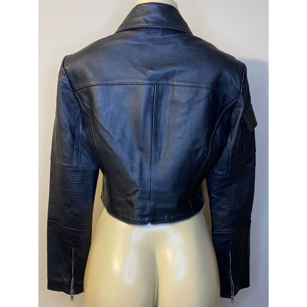 OXYHO Sorento Women's Black Leather Biker Moto Grunge Motorcycle Jacket Size M - Picture 4 of 10